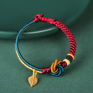 Buddha Gift Tibetan Handmade Mandala Knot Leaf Luck Rope Bracelet