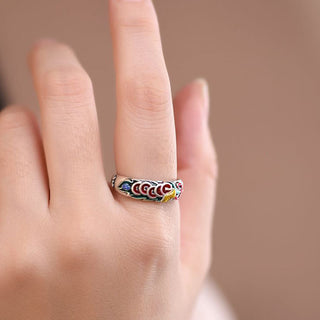 Buddha Gift Feng Shui Five Emperor Coins Wealth Ring