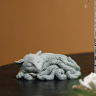 Buddha Gift Small Nine Tailed Fox Protection Home Tea Pet Figurine Decoration