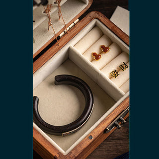 Buddha Gift Retro Handmade Floral Pattern Rosewood Jewelry Storage Box Lockable Wooden Gift Organizer Box