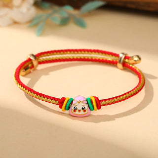 Buddha Gift Colorful Rope Zongzi Pattern Luck Handmade Child Adult Bracelet