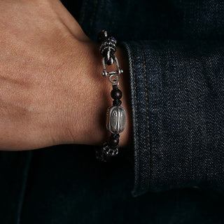 Buddha Gift 925 Sterling Silver Koi Fish Wealth Reincarnation Knot Braid String Bracelet