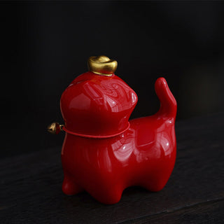 Buddha Gift Mini Lucky Cat Ingot Tea Pet Ceramic Home Desk Figurine Decoration