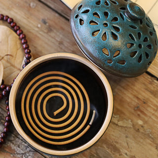 Buddha Gift Mini Hollow Spiritual Meditation Ceramic Small Incense Burner Decoration