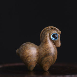 Buddha Gift Small Leaf Red Sandalwood Green Sandalwood Lucky Mini Horse Protection Decoration
