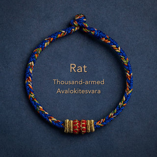 Buddha Gift Tibet Handmade Chinese Zodiac Natal Buddha Luck Strength Braided String Bracelet