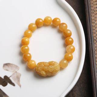 Buddha Gift Golden Silk Jade Pixiu Wealth Bracelet