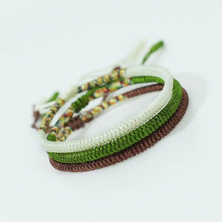 Buddha Gift 3Pcs Tibetan Handmade Multicolored Luck King Kong Knot Auspiciousness Bracelet