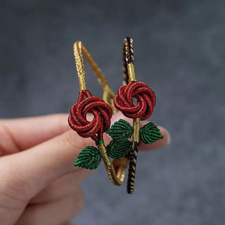 Buddha Gift Rose Flower Rope Eight Thread Peace Knot Luck Handmade Bracelet