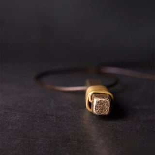 Buddha Gift Vintage Textured Design Copper Wealth Necklace Pendant