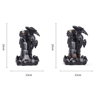 Buddha Gift Nordic Dragon Ceramic Backflow Smoke Fountain Meditation Healing Incense Burner Led Ball Decoration