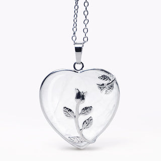 Buddha Gift Natural Healing Crystals Heart Pendant Necklaces