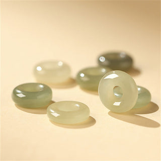 Buddha Gift 925 Sterling Silver Koi Fish Hetian Jade Peace Buckle Luck Bracelet