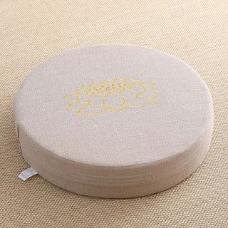 Buddha Gift Lotus Embroidery Cotton Linen Meditation Seat Cushion