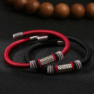Buddha Gift 925 Sterling Silver Om Mani Padme Hum Peace Red String Bracelet
