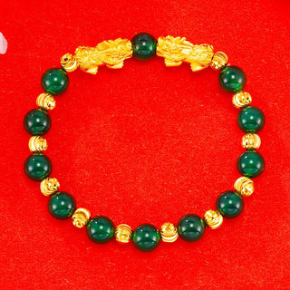 Buddha Gift Electroplating Golden Double Pixiu Wealth Bracelet