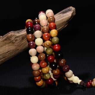 Buddha Gift  108 Beads Wenge Wood Mala Blessing Meditation Bracelet