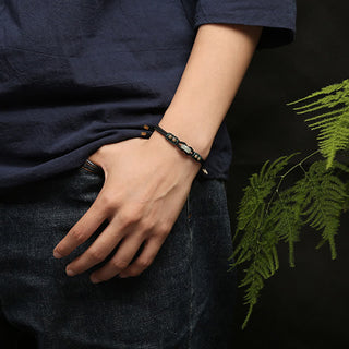 Buddha Gift Round Peace Buckle Jade Abundance Wealth String Bracelet