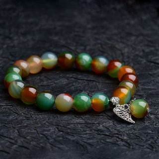 Buddha Gift Tibetan Natural Green Agate Healing Bracelet