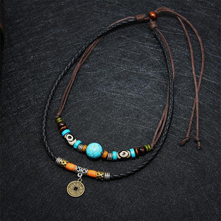 Buddha Gift Turquoise Dzi Bead Protection Necklace