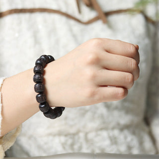 Buddha Gift Tibet Ebony Wood Om Mani Padme Hum Engraved Balance Bracelet