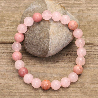 Buddha Gift 108 Mala Beads Pink Crystal Love Tassel Bracelet