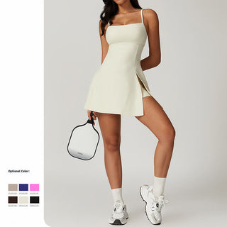 Buddha Gift Solid Backless Tennis Yoga Women Sports Dress