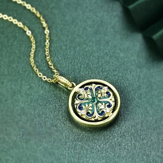 Buddha Gift 925 Sterling Silver Lotus Flower Floral Zircon Enlightenment Rotatable Necklace Pendant