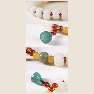 Buddha Gift Natural Bodhi Seed Red Agate Bodhi Calm Harmony Engraved Pumpkin Bead Lotus Bracelet