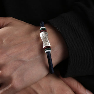 Buddha Gift 999 Sterling Silver Profits Pouring In From All Sides Handmade Blessing String Buckle Bracelet