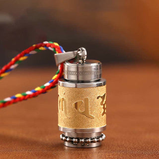 Buddha Gift Tibet Om Mani Padme Hum Shurangama Mantra Titanium Steel Wisdom Amulet Necklace Pendant