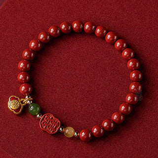 Buddha Gift Cinnabar Happiness Calm Bracelet