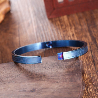 Buddha Gift Titanium Steel Blessing Bracelet Bangle