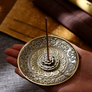 Buddha Gift Lotus Dragon Phoenix Eight Auspicious Symbols Zinc Alloy Incense Stick Holder Healing Incense Burner Decoration