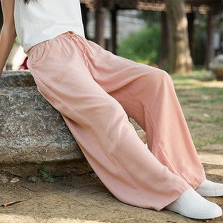 Buddha Gift Plain Wide Leg Pants Dance Women's Yoga Pants With Pockets
