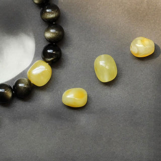 Buddha Gift 925 Sterling Silver Chinese Zodiac Natal Buddha Natural Gold Sheen Obsidian Amber Wealth Protection Bracelet