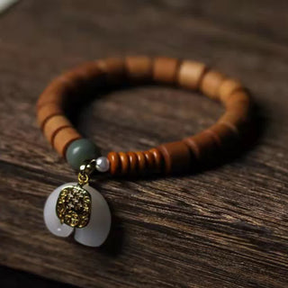 Buddha Gift Sandalwood Jade Elephant Protection Bracelet