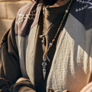 Buddha Gift Tibetan Handmade 925 Sterling Silver Dorje Vajra Om Mani Padme Hum Feather Strength Necklace Pendant