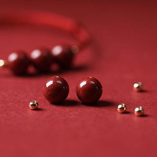 Buddha Gift Natural Lucky Cinnabar Bead Blessing String Bracelet Anklet