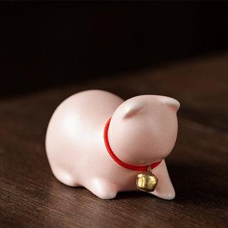 Buddha Gift Mini Small Cute Cat Tea Pet Ceramic Home Desk Figurine Decoration