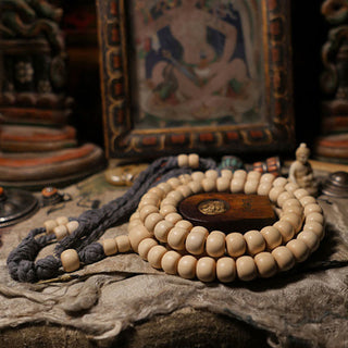 Buddha Gift 108 Mala Beads Abelia Biflora Wood Warding Off Evil Spirits Wrist Mala