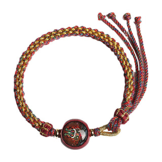 Buddha Gift Colorful Rope Cinnabar Thangka Blessing Braided Bracelet