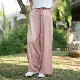 Buddha Gift Plain Wide Leg Pants Dance Women's Yoga Pants With Pockets