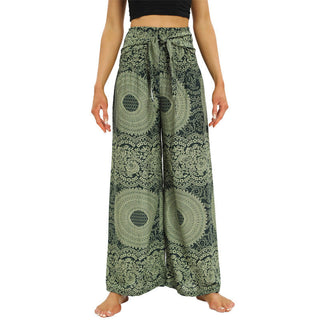 Buddha Gift Boho Lace-up Wide Leg Pants Women's Yoga Pants