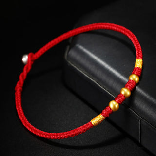 Buddha Gift 999 Gold Beads Luck King Kong Knot Handmade Braided Protection Bracelet