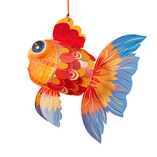 Buddha Gift DIY Good Luck Koi Fish Paper Lantern Lamp Mid-Autumn Festival Child Kids Lantern Decoration
