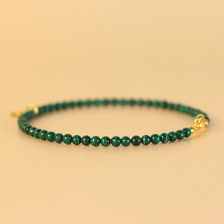 Buddha Gift Natural Malachite Elephant Anti-Anxiety Charm Bracelet