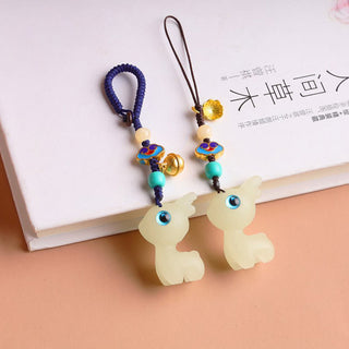 Buddha Gift Mini Cute Deer Glowstone Luminous Lucky Deer Energy Key Chain Phone Car Hanging Decoration