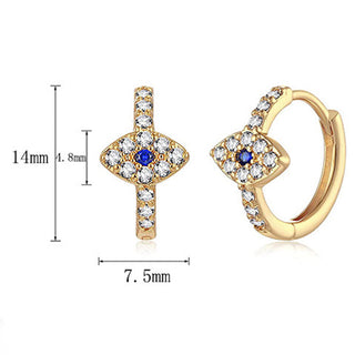 Buddha Gift 925 Sterling Silver Evil Eye Symbol Blessing Stud Earrings