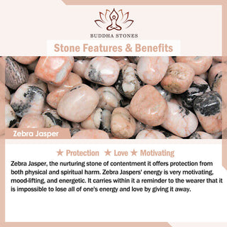 108 Mala Beads Zebra Jasper Frosted Stone Protection Tassel Bracelet (Extra 30% Off | USE CODE: FS30)